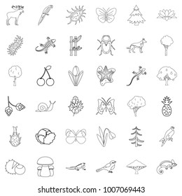 Climate icons set. Outline style of 36 climate vector icons for web isolated on white background