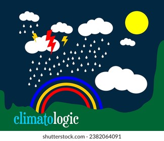 Climate illustration background with climatologic writing. Suitable for digital and printing needs related to climate change in the world.