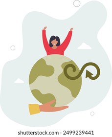 climate impact. ESG, green energy and industry concept.flat design.illustration with people.