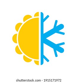 Climate Logo Icon Vector Sun And Snowflake