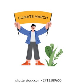 Arquivo EPS 10 da ilustração plana do vetor de março climático
