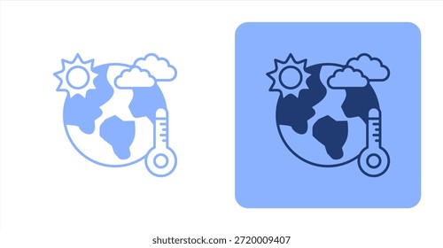 Clima mixto Ilustración de icono de fondo de color y contraste de dos tonos