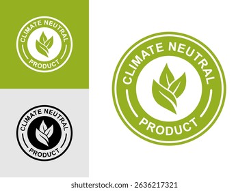 Climate neutral product badge logo design. Suitable for environment and product label