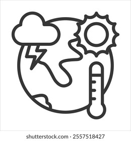 Climate Outline Icon Vector Illustration