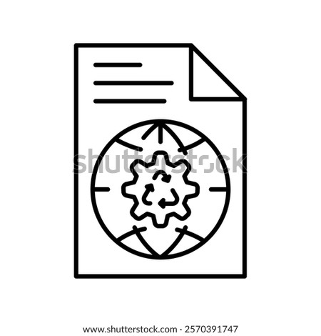 Climate policy black line icon. Vector isolated element. Editable stroke.