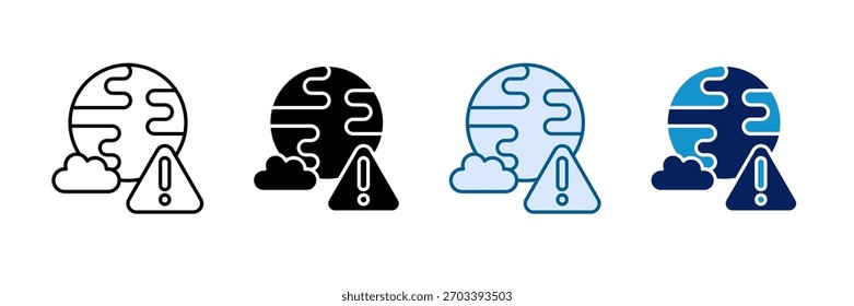 Climate Protest Icon Definir Coleção de Vários Estilos