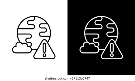Climate Protest Outline White Icon Set Design