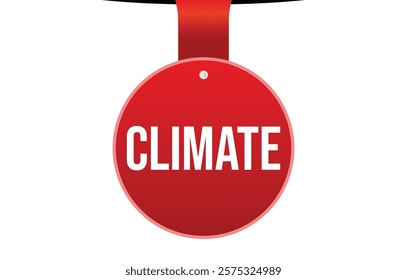 Climate red vector banner illustration isolated on white background