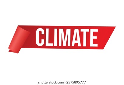 Climate red vector banner illustration isolated on white background