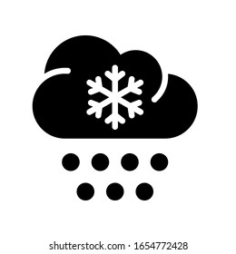 climate related clouds with snowflakes and snow balls drops vector in solid design