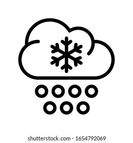 climate related clouds with snowflakes and snow balls drops vector in lineal style