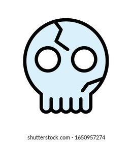 climate related cracked and scary skeleton vector with editable stroke