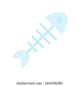climate related dead fish bone vector in flat style