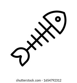 climate related dead fish bone vector in lineal style