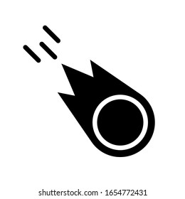 climate related fire meteor or fire comet vector in solid design