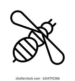 climate related flying bug or honey bee vector in lineal style