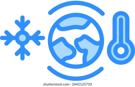 Climate Resilience Icon Blue Color Vector Illustration