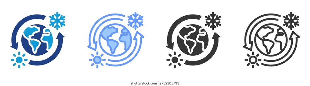 Climate Resilience icon set multiple style collection