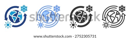 Climate Resilience icon set multiple style collection