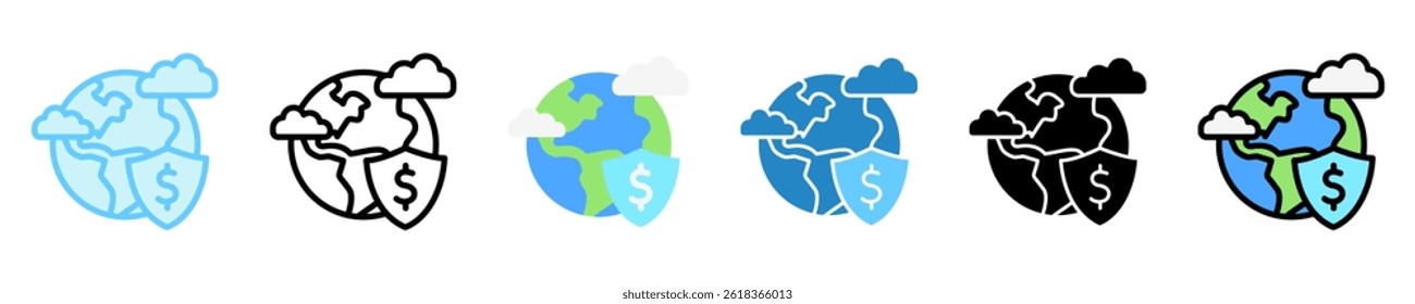 Climate Resilience multi style, mini illustration icon. use for modern concept, print, UI, UX kit, web and app development. Vector EPS 10, related to business, green industry, and eco friendly.