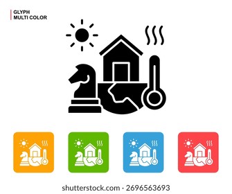 Icono de estrategia climática Ilustración vectorial de estilo multicolor