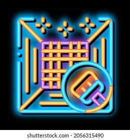 Climate System Cleaning neon light sign vector. Glowing bright icon transparent symbol illustration