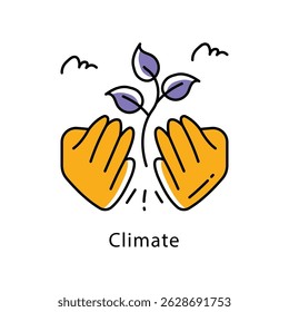 Icono de estilo de contorno lleno de Vector climático. Archivo Eps 10