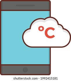 climate vector flat colour icon