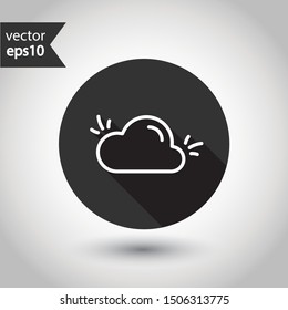 Climate vector icon. Cloud vector icon. Meteorology weather icon. EPS 10 flat symbol. Round icon design with shadow