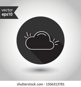 Climate vector icon. Cloud vector icon. Meteorology weather icon. EPS 10 flat symbol. Round icon design with shadow