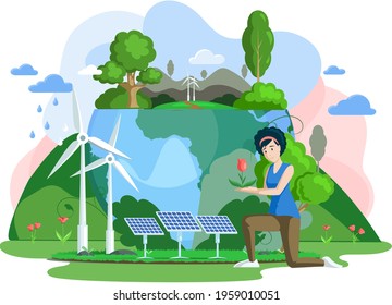 Climate and weather change of planet. Eco friendly, biodiversity, conservation and environmental protection