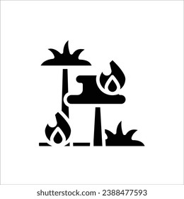 Climate Wildfire Filled Icon Vector Illustration