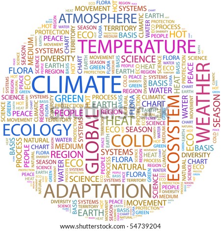 CLIMATE. Word collage on white background. Vector illustration.