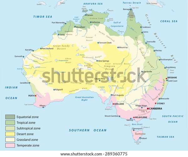 オーストラリアの気候帯の地図 のベクター画像素材 ロイヤリティフリー