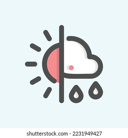  climatography icon, isolated lesson colored outline icon in light blue background, perfect for website, blog, logo, graphic design, social media, UI, mobile app