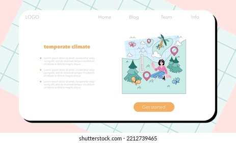 Climatologist concept. Studying factors that influence weather and the environment. Observation, analysis and modelling equatorial climate. Flat vector illustration