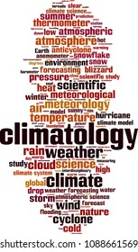 Climatology word cloud concept. Vector illustration