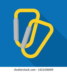 Climb carabine icon. Flat illustration of climb carabine vector icon for web design