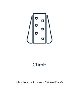 Climb concept line icon. Linear Climb concept outline symbol design. This simple element illustration can be used for web and mobile UI/UX.