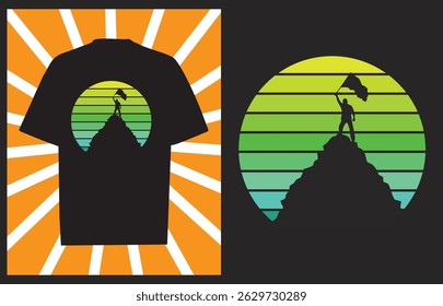 Climb Higher – Inspirational Hiking Adventure T-Shirt Retro Mountain Adventure Shirt