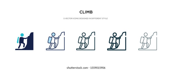climb icon in different style vector illustration. two colored and black climb vector icons designed in filled, outline, line and stroke style can be used for web, mobile, ui