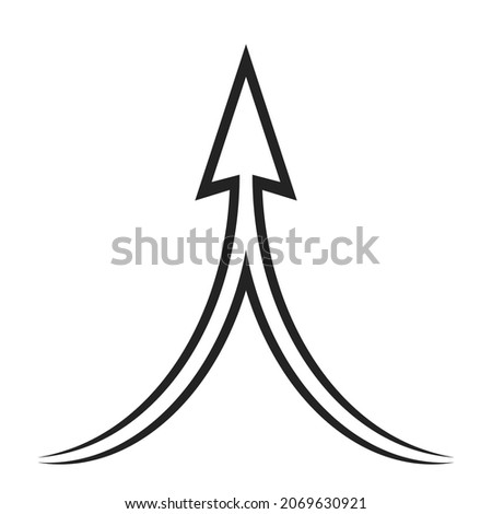 Climb up icon double combined arrow indicates, take off value stock illustration