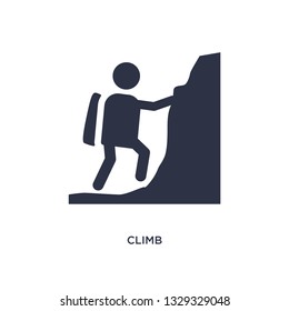 climb icon. Simple element illustration from free time concept. climb editable symbol design on white background. Can be use for web and mobile.
