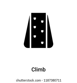 Climb icon vector isolated on white background, logo concept of Climb sign on transparent background, filled black symbol
