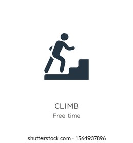 Climb icon vector. Trendy flat climb icon from free time collection isolated on white background. Vector illustration can be used for web and mobile graphic design, logo, eps10