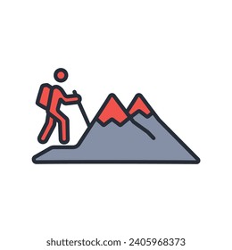 climb icon. vector.Editable stroke.linear style sign for use web design,logo.Symbol illustration.