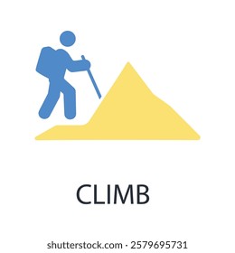 climb icon. vector.Editable stroke.linear style sign for use web design,logo.Symbol illustration.
