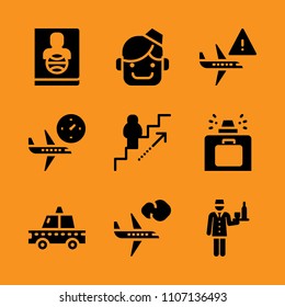 climb, immigration, stair and symbol icon set. Vector illustration for web and design.
