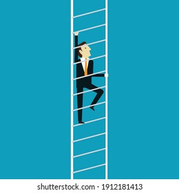Climb the ladder of progress, Vector illustration in flat style