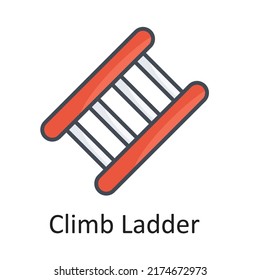 Climb Ladder vector filled outline Icon Design illustration on White background. EPS 10 File